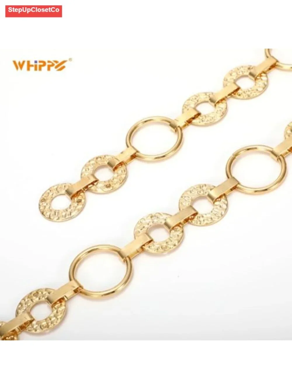 Polished Alloy Metal Waist Chain Belt for Women Fashion Link Belts Dress Jeans